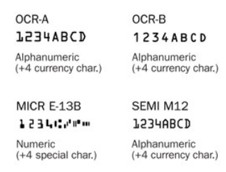 OCR常見字體中MICR和SEMI M12的字體形態(tài)