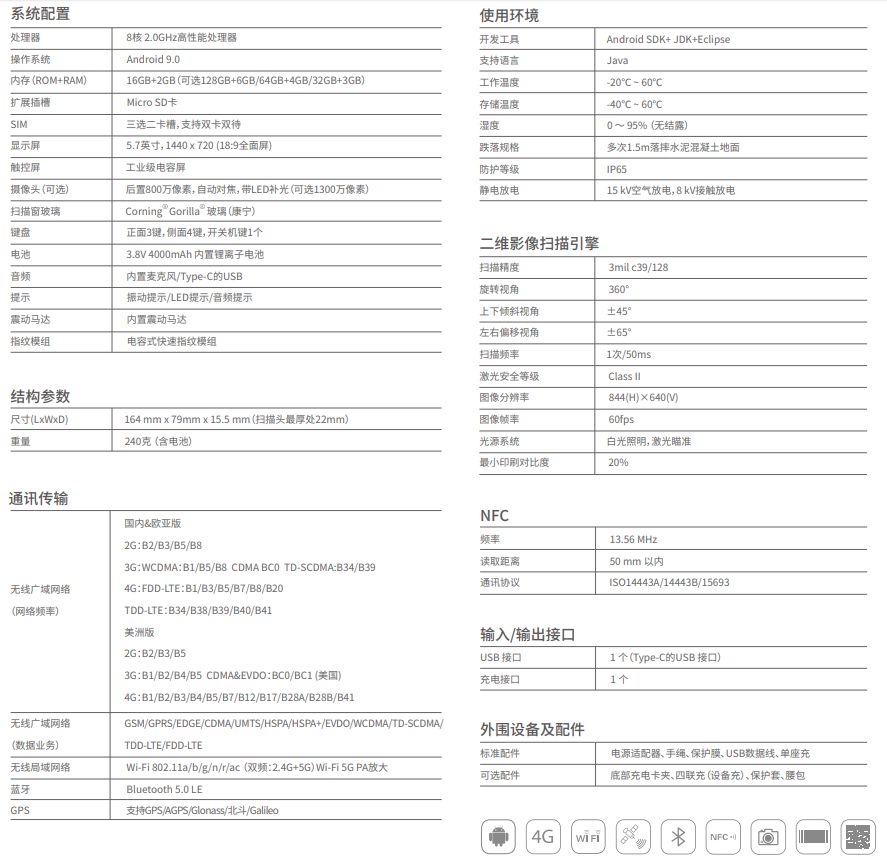 iData 80HC醫(yī)療PDA參數(shù)